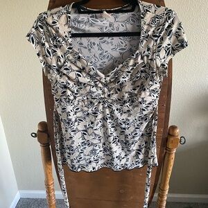 White patterned tunic top.